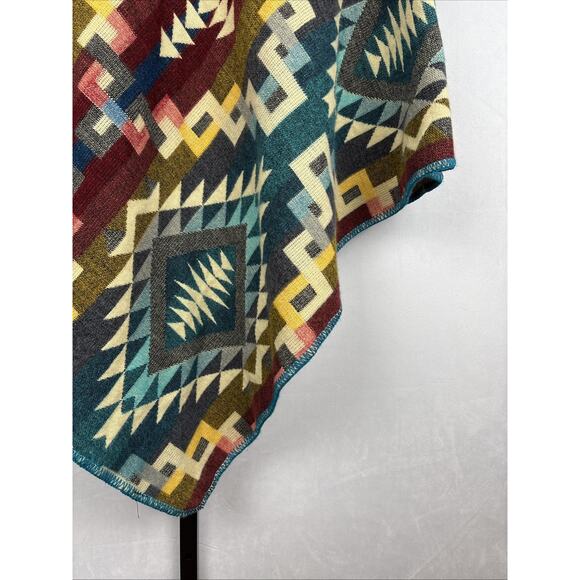 Galapagos Confecciones Colorful Handmade Poncho O/S Aztec Geometric Wool Blend - Picture 5 of 11